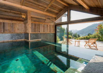 Spa de nage dans un chalet en Haute-Savoie